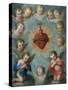 Sacred Heart of Jesus Surrounded by Angels, c.1775-Jose de or Joseph Paez-Stretched Canvas
