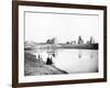 Sacred Lake and Temple Ruins, Karnak, Nubia, Egypt, 1887-Henri Bechard-Framed Giclee Print