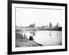 Sacred Lake and Temple Ruins, Karnak, Nubia, Egypt, 1887-Henri Bechard-Framed Giclee Print