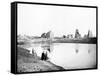 Sacred Lake and Temple Ruins, Karnak, Nubia, Egypt, 1887-Henri Bechard-Framed Stretched Canvas