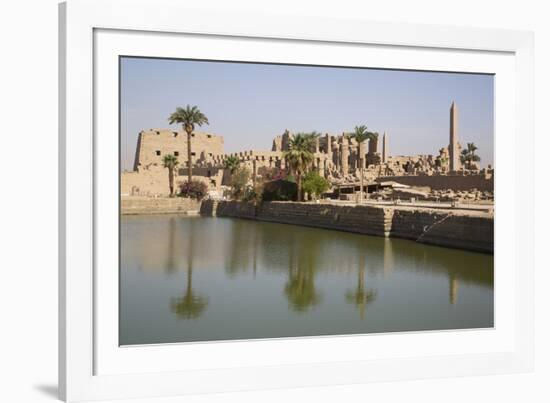 Sacred Lake (Foreground), Karnak Temple, Luxor, Thebes, Egypt, North Africa, Africa-Richard Maschmeyer-Framed Photographic Print