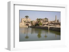 Sacred Lake (Foreground), Karnak Temple, Luxor, Thebes, Egypt, North Africa, Africa-Richard Maschmeyer-Framed Photographic Print