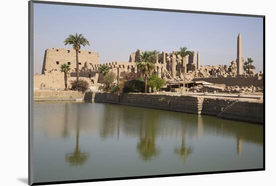 Sacred Lake (Foreground), Karnak Temple, Luxor, Thebes, Egypt, North Africa, Africa-Richard Maschmeyer-Mounted Photographic Print