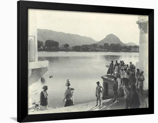 Sacred Lake of Pushkar, Near Ajmer, January 1912-English Photographer-Framed Photographic Print