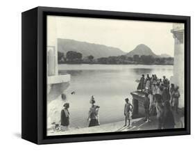 Sacred Lake of Pushkar, Near Ajmer, January 1912-English Photographer-Framed Stretched Canvas