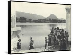 Sacred Lake of Pushkar, Near Ajmer, January 1912-English Photographer-Framed Stretched Canvas