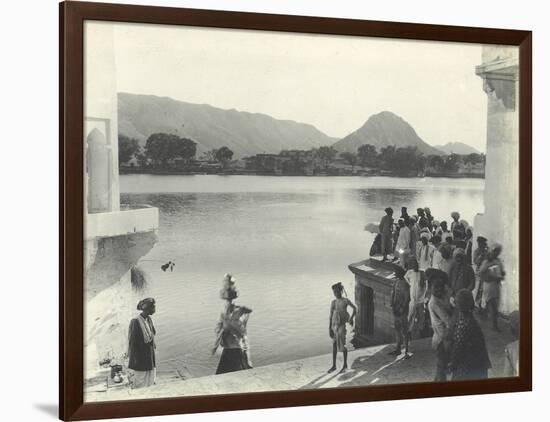 Sacred Lake of Pushkar, Near Ajmer, January 1912-English Photographer-Framed Photographic Print