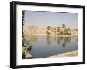 Sacred Lake, Temples of Karnak, Karnak, Near Luxor, Thebes, UNESCO World Heritage Site, Egypt-Philip Craven-Framed Photographic Print