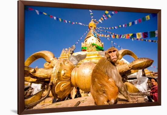 Sacred Monkey Temple (Swayambhunath Temple), UNESCO World Heritage Site, Kathmandu, Nepal, Asia-Laura Grier-Framed Photographic Print