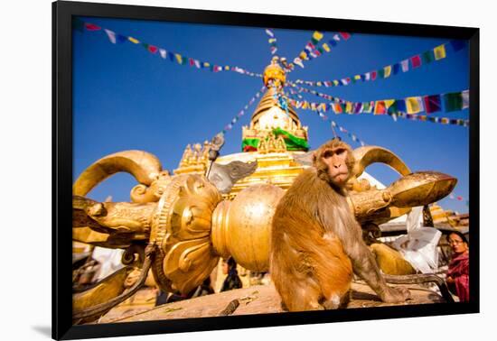 Sacred Monkey Temple (Swayambhunath Temple), UNESCO World Heritage Site, Kathmandu, Nepal, Asia-Laura Grier-Framed Photographic Print