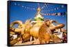 Sacred Monkey Temple (Swayambhunath Temple), UNESCO World Heritage Site, Kathmandu, Nepal, Asia-Laura Grier-Framed Stretched Canvas