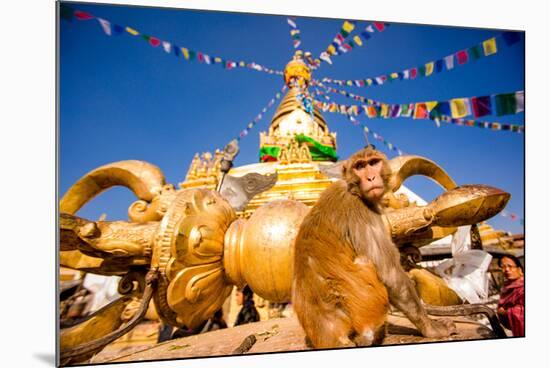 Sacred Monkey Temple (Swayambhunath Temple), UNESCO World Heritage Site, Kathmandu, Nepal, Asia-Laura Grier-Mounted Photographic Print