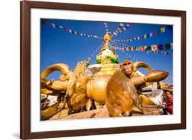 Sacred Monkey Temple (Swayambhunath Temple), UNESCO World Heritage Site, Kathmandu, Nepal, Asia-Laura Grier-Framed Photographic Print