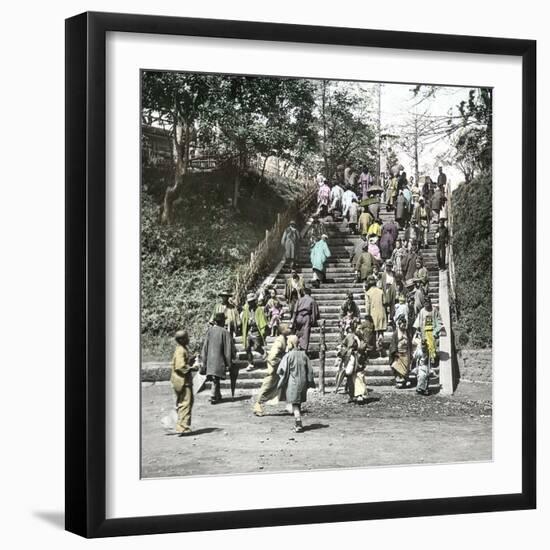 Sacred Stairway, Tokyo (Japan), 1900-1905-Leon, Levy et Fils-Framed Photographic Print