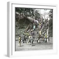 Sacred Stairway, Tokyo (Japan), 1900-1905-Leon, Levy et Fils-Framed Photographic Print