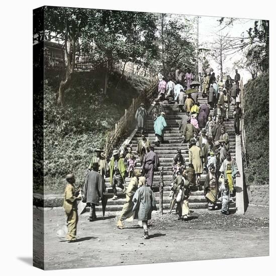 Sacred Stairway, Tokyo (Japan), 1900-1905-Leon, Levy et Fils-Stretched Canvas