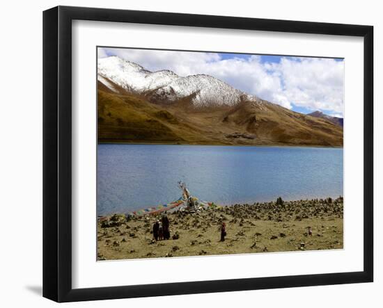 Sacred Tibetan Yamdrok Tso Lake (Yamzho Yumco)-Simon Montgomery-Framed Photographic Print