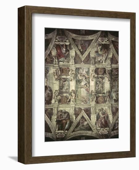 Sacrifice of Noah, Expulsion, Creation of Eve-Michelangelo Buonarroti-Framed Giclee Print