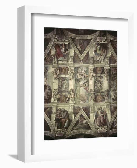 Sacrifice of Noah, Expulsion, Creation of Eve-Michelangelo Buonarroti-Framed Giclee Print