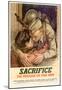 Sacrifice the Privilege of Free Men WWII War Propaganda Art Print Poster-null-Mounted Poster