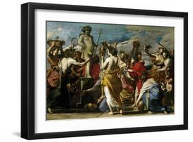 Sacrifice to Bacchus, Ca. 1634-Massimo Stanzione-Framed Giclee Print