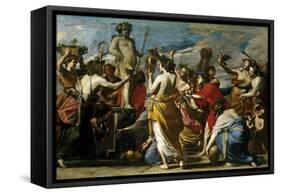 Sacrifice to Bacchus, Ca. 1634-Massimo Stanzione-Framed Stretched Canvas