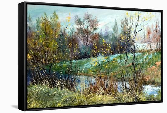 Sad Autumn Landscape-balaikin2009-Framed Stretched Canvas
