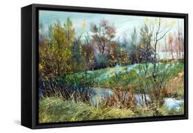 Sad Autumn Landscape-balaikin2009-Framed Stretched Canvas