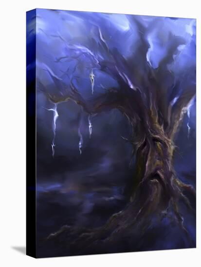 Sad Face Tree-Patricia Dymer-Stretched Canvas