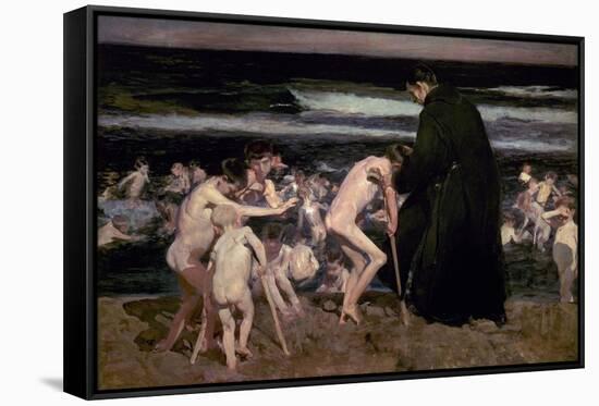 Sad inheritance. Author: JOAQUIN SOROLLA Y BASTIDA. Museum: CAJA DE AHORROS VALENCIA ESPAÑA-Joaquin Sorolla-Framed Stretched Canvas