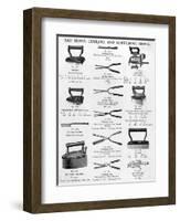 Sad Irons, Curling and Goffering Irons-null-Framed Art Print