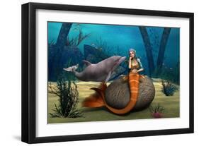 Sad Mermaid-Vac-Framed Art Print