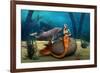 Sad Mermaid-Vac-Framed Art Print