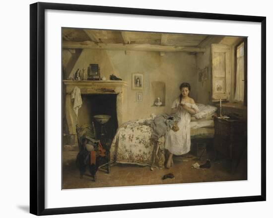 Sad Presentiment. by Girolamo Induno, 1862-Girolamo Induno-Framed Art Print