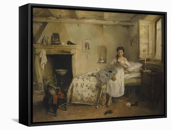 Sad Presentiment. by Girolamo Induno, 1862-Girolamo Induno-Framed Stretched Canvas