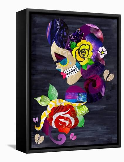 Sad Skull-Artpoptart-Framed Stretched Canvas