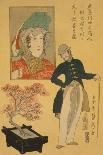 American Merchant Delighted with Miniature Cherry Tree-Sadahide Utagawa-Art Print