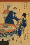 Chinese from Nanking Admire Koshu? Fan (Shincho? Nankinjin Kansho Koshu? O?Gi No Zu)-Sadahide Utagawa-Art Print