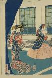 Foreign Sightseers in Famous Spots of Edo - Ryo?Goku Bridge-Sadahide Utagawa-Art Print