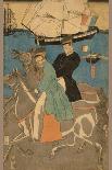 French Men Taking Horse Ride on Sunday in Yokohama (Yokohama Kyu?Jitsu Furansujin Uma Yu?Ko?)-Sadahide Utagawa-Art Print