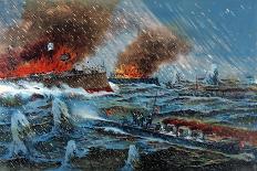 The Destruction Of Russian Fleet Of War Vessels-Sadajiro Ariyama-Art Print