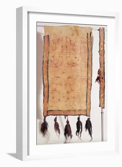 Saddle Blanket Covered with Chinese Silk, 5th- 4th Century BC (Wool, Silk, Gold and Leather)-Altaic-Framed Giclee Print