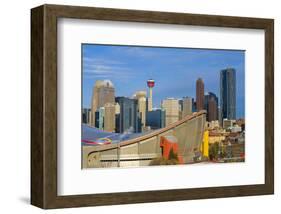 Saddle Dome & Calgary Skyline-null-Framed Art Print
