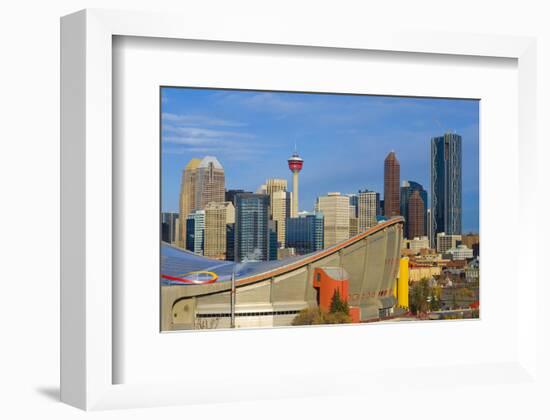 Saddle Dome & Calgary Skyline-null-Framed Art Print