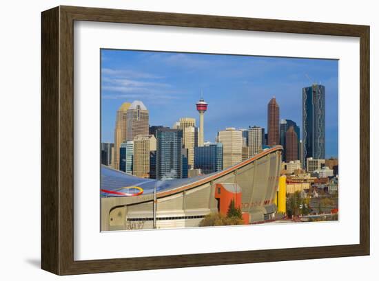 Saddle Dome & Calgary Skyline-null-Framed Art Print