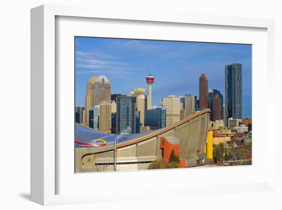 Saddle Dome & Calgary Skyline-null-Framed Art Print