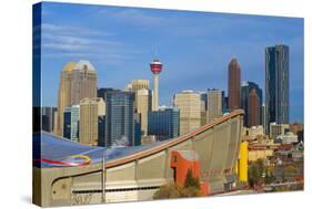 Saddle Dome & Calgary Skyline-null-Stretched Canvas