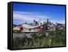 Saddledome and Skyline of Calgary, Alberta, Canada,-Hans Peter Merten-Framed Stretched Canvas