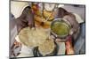 Sadhu eating vegetarian food, Dauji, Uttar Pradesh, India-Godong-Mounted Photographic Print
