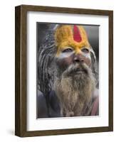 Sadhu, Shivaratri Festival, Pashupatinath Temple, Kathmandu, Nepal-Jane Sweeney-Framed Photographic Print